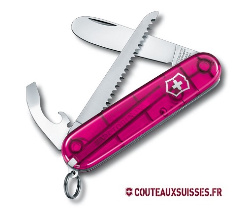 Couteau pliant multifonctions Victorinox " MY FIRST VICTORINOX" + scie - Manche 84 m rose
