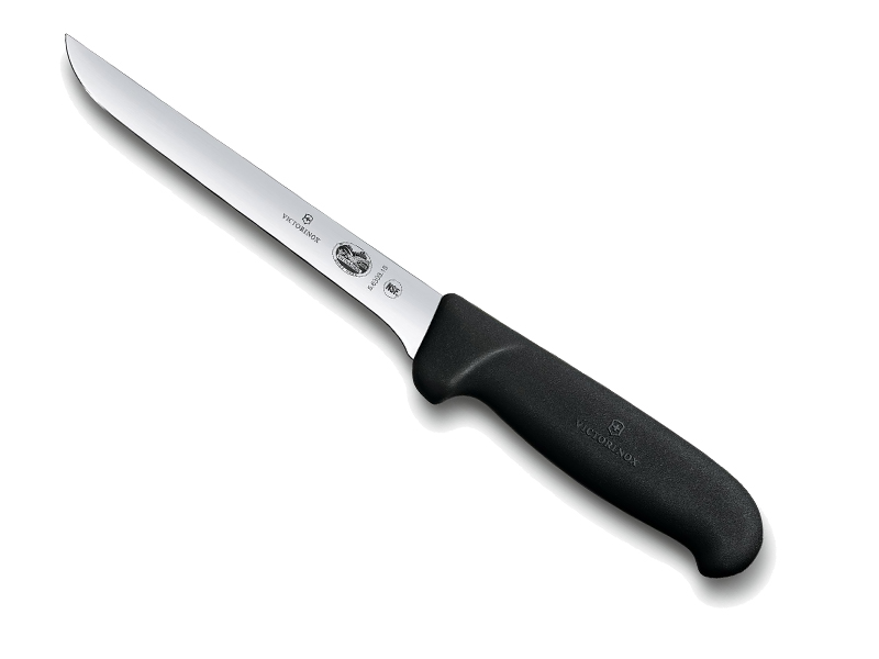 Couteau à désosser Victorinox lame droite usée 15 cm - Manche Fibrox noir