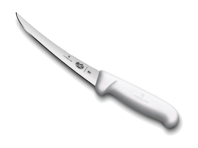 Couteau à désosser Victorinox lame dos renversé 15 cm - Manche Fibrox blanc