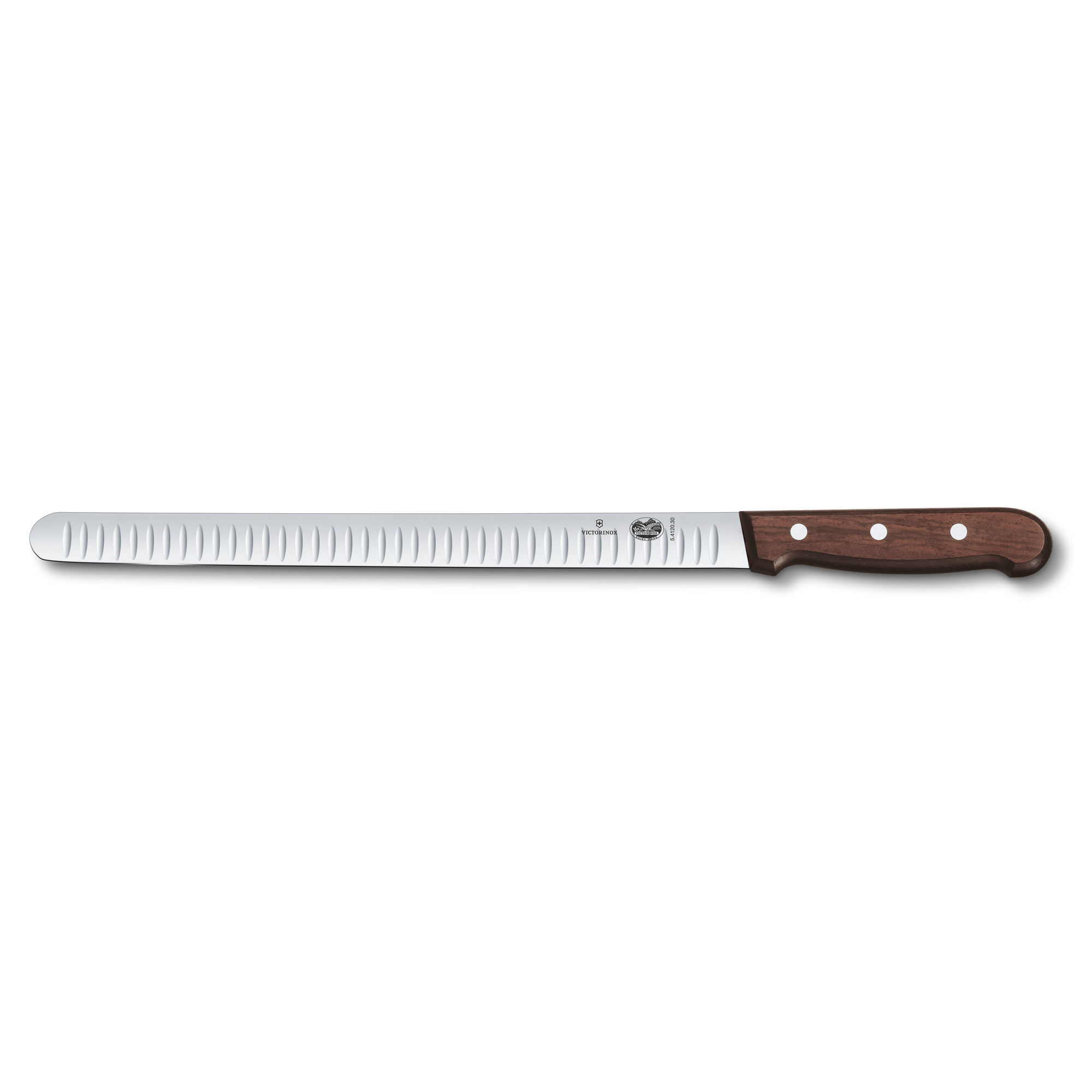 Couteau à jambon Victorinox Wood - Lame 30 cm dentée - Manche Palissandre