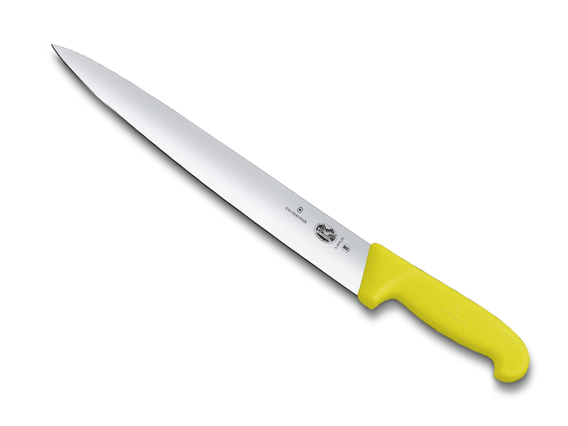 Couteau tranchelard Victorinox, lame 30 cm inox - manche fibrox jaune