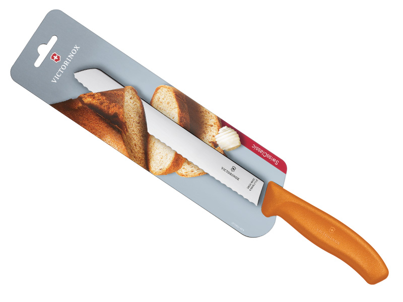 Couteau à pain Victorinox Swiss Classic lame 21 cm dentée - manche orange