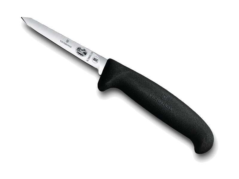 Couteau à volailles/lancette Victorinox lame 08 cm - Manche Fibrox noir