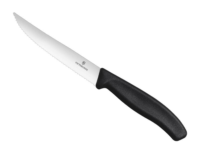 Couteau à steak Victorinox lame dentée 11 cm - manche Fibrox noir