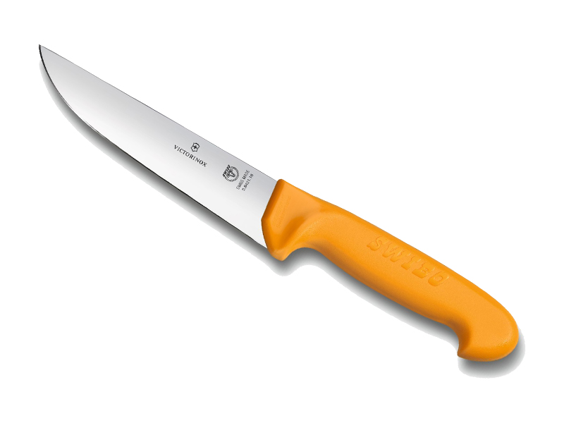 Couteau de boucher Swibo lame 16 cm - Manche grillon jaune
