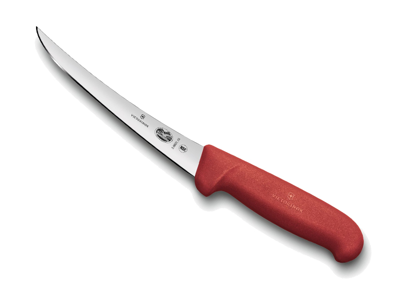 Couteau à désosser Victorinox lame dos renversé 12 cm - Manche Fibrox rouge