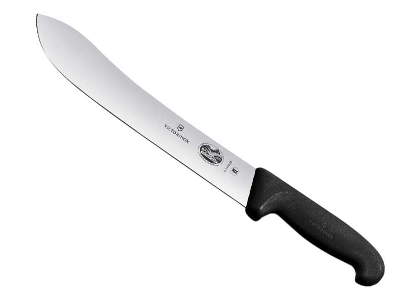 Couteau de boucher Victorinox lame pointe large 36 cm - Manche Fibrox noir