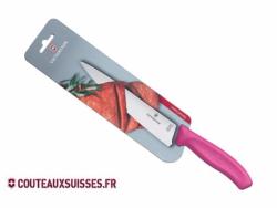 Couteau à découper Victorinox Swiss Classic - lame 19 cm - manche rose