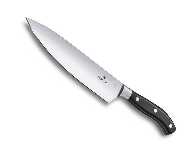 Couteau chef/cuisine forgé Victorinox Grand Maître, lame 22 cm, manche en polyoxyméthylène (POM) noir