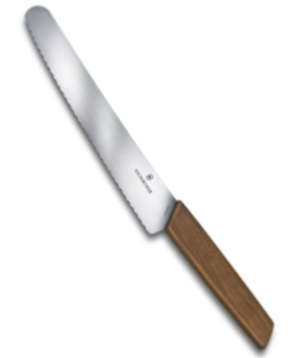 Couteau à pain Victorinox Swiss Modern, lame dentée 22 cm - manche noyer