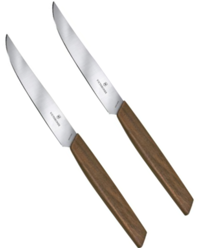 Ensemble de 2 couteaux steak Victorinox Swiss Modern lame 12 cm - manche noyer