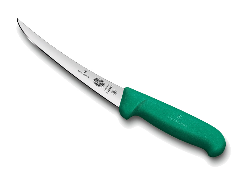 Couteau à désosser Victorinox lame flexible dos renversé 15 cm - Manche Fibrox vert