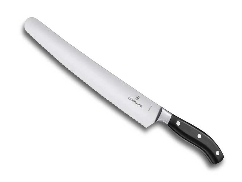 Couteau à pain Victorinox forgé Grand Maître, lame dentée 26 cm - manche en polyoxyméthylène (POM) noir