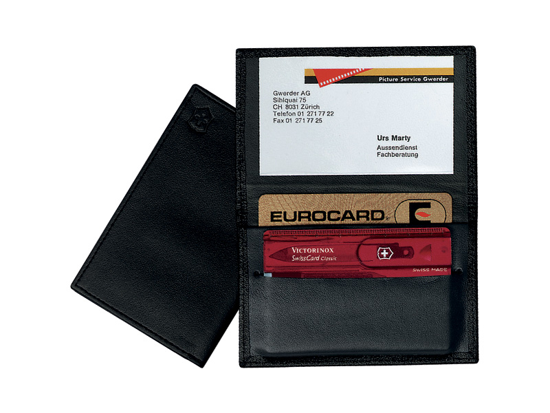 Etui cuir noir Victorinox pour Swisscard