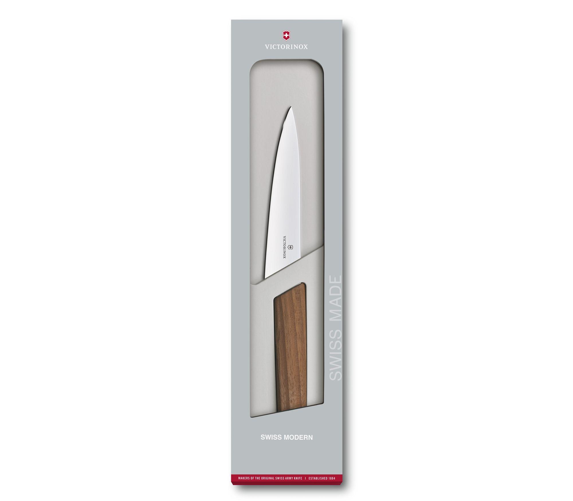 Couteau à découper Victorinox Swiss Modern - lame 15 cm - manche noyer