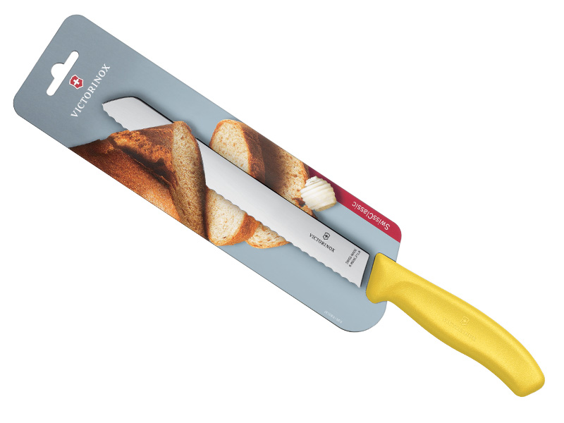 Couteau à pain Victorinox Swiss Classic lame 21 cm dentée - manche jaune