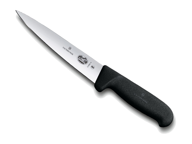 Couteau désosser/saigner Victorinox lame 14 cm - Manche noir Fibrox