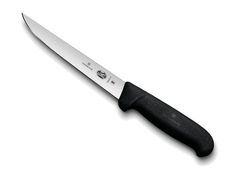Couteau à saigner/découper Victorinox lame 22 cm - Manche Fibrox noir