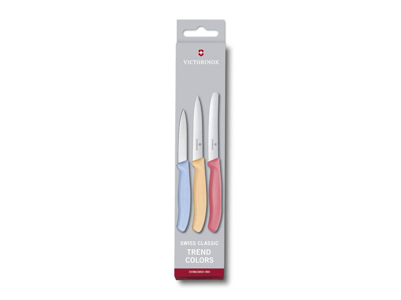 Set 3 Couteaux office Victorinox Swissclassic manche assortis pastel