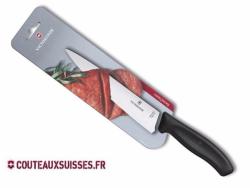 Couteau à trancher Victorinox Swiss Classic - lame 22 cm - manche Fibrox noir