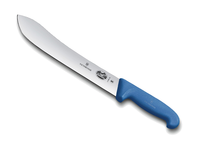 Couteau de boucher Victorinox lame pointe large 25 cm - Manche Fibrox Bleu