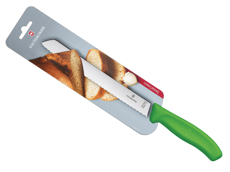 Couteau à pain Victorinox Swiss Classic lame 21 cm dentée - manche vert