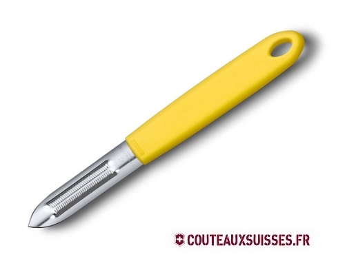 EPLUCHEUR VICTORINOX - 2 FENTES A DENTS (JAUNE)