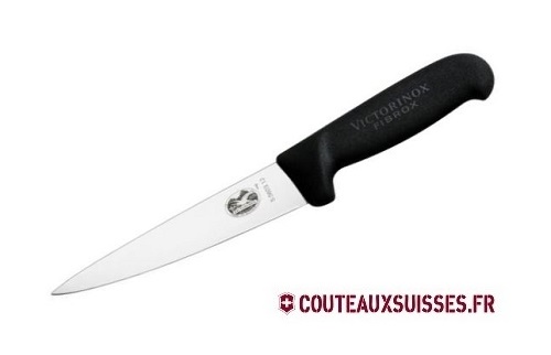 Couteau désosser/saigner Victorinox lame 16 cm - Manche noir Fibrox