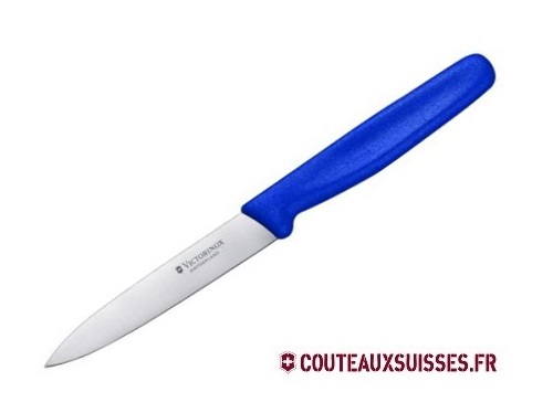 COUTEAU DE CUISINE MANCHE BLEU POINTE MILIEU OFFICE 10CM VICTORINOX