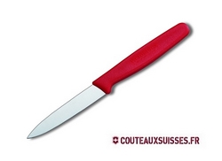 Couteau office Victorinox Swiss Classic lame dentée 10 cm - manche rouge