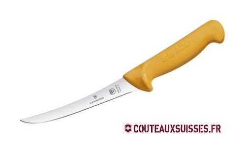 Couteau à désosser Swibo lame dos renversé 16 cm - Manche grillon jaune