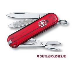 COUTEAU VICTORINOX CLASSIC SD - ROUGE TRANSLUCIDE